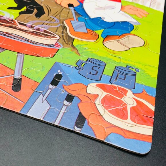 Vintage 1980 Looney Tunes Daffy Duck BBQ Jigsaw Puzzle 100 Large Pcs - COMPLETE - Picture 6 of 14